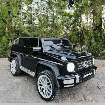 Mercedes Benz Painted Black - ელექტრო მანქანა კაუჩუკის საბურავებით და ტყავის სავარძლით, 2 image