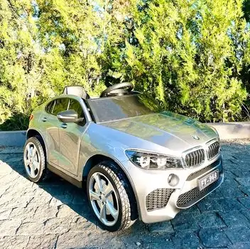 BMW X6 Electric Car Painted Grey - ელექტრო მანქანა კაუჩუკის საბურავებით, 2 image