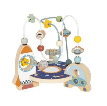 Tooky Toy Rocket Beads Maze - ხის განსავითარებელი სათამაშო, 3 image