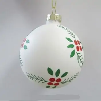 White Ball With Berries Hanging Decoration - ნაძვის ხის სათამაშო