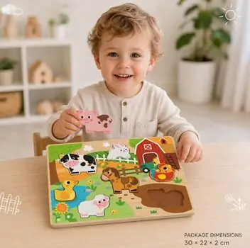 TOOKY TOY Hi Pando Chunky Puzzle-სქელი ხის ფაზლი