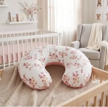 Yuar Baby Nursing pillow 100% cotton Flower Pink ახალშობილის ბალიში