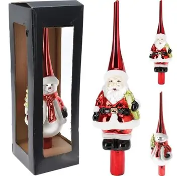Santa’s Scarlet Crown Christmas Accessories - ნაძვის ხის თავის მოსართავი, 2 image