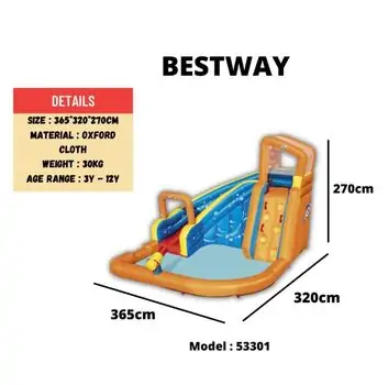 Bestway 53301- H20GO! Bouncy Castle გასაბერი ცენტრი, 3 image