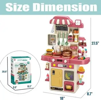 Spraying Kitchen With Accsesories Pink  - ფუნქციური საბავშვო სამზარეულო, 7 image
