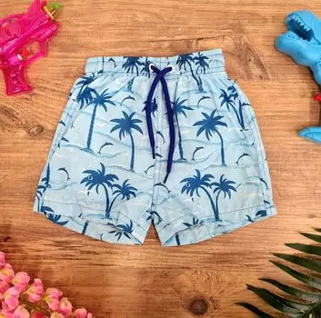 Summer Shorts Palm Trees Light Blue საზაფხულო შორტი