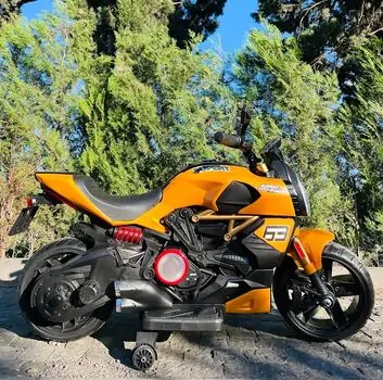 Motorcycle Ducati Yellow - ელექტრო მოტოციკლი კაუჩუკის საბურავებით, 4 image