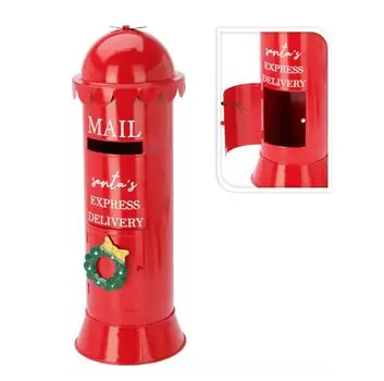 Santa's Metal Mail Box With Christmas Design - საახალწლო წერილების ყუთი, 3 image