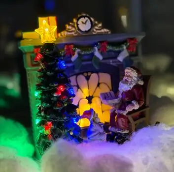 Santa Claus's Fireplace With Lights - საახალწლო აქსესუარი სანტას ბუხარი განათებით