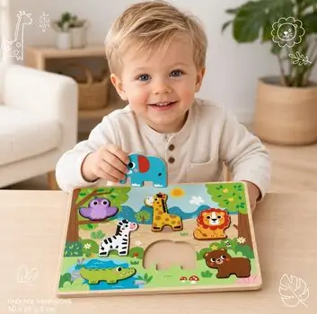 TOOKY TOY Hi Pando Chunky Puzzle-სქელი ხის ფაზლი