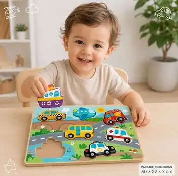 TOOKY TOY Hi Pando Chunky Puzzle -სქელი ხის ფაზლი