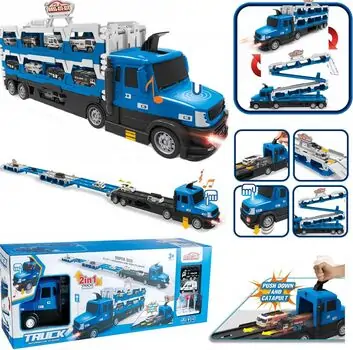 Super Size Blue Truck With Cars - სათამაშო გადამზიდი მანქანა, 3 image