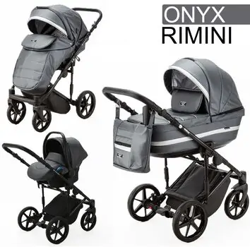 Adamex Rimini Onyx 3x1 საბავშვო ეტლის კომპლექტი