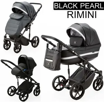 Adamex Rimini Black Pearl 3x1 საბავშვო ეტლის კომპლექტი