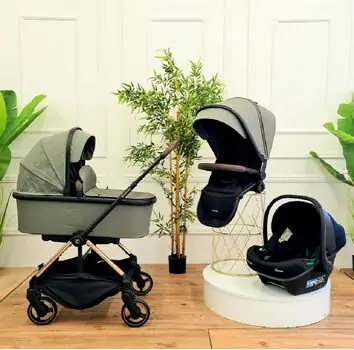 KikkaBoo Lanah 3in1 With Carrycot Army Green საბავშვო ეტლის კომპლექტი