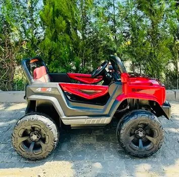 Mercedes Jeep Red  - ელექტრო მანქანა ტყავის სავარძლით, 4 image