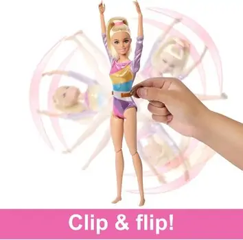 Barbie HRG52 Gymnastics Playset With Blonde Fashion Doll - სათამაშო ბარბის თოჯინა აქსეასუარებით, 2 image