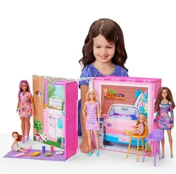 Barbie Getaway Doll House With Barbie Doll - ბარბის სათამაშო სახლი, 2 image