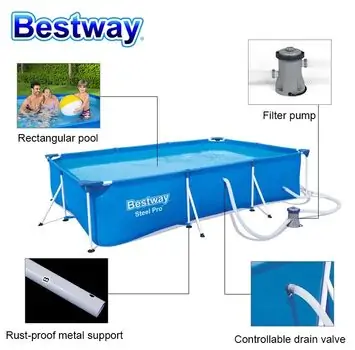 Bestway 56411 Steel Pro with Filter Pump - კარკასული აუზი კარტრიჯული ფილტრით, 3 image