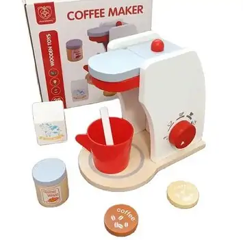 Wooden Toy Coffee Maker - სათამაშო ხის ყავის აპარატი აქსესუარებით, 2 image