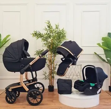 KikkaBoo Irene Black 4in1 2024 საბავშვო ეტლის კომპლექტი