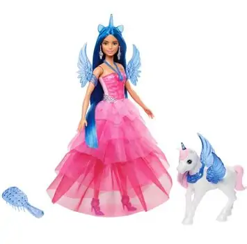 Barbie Unicorn Toy, 65th Anniversary Doll with Blue Hair - ბარბის სათამაშო თოჯინა აქსესუარებით, 2 image