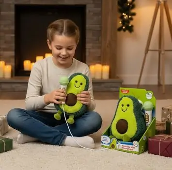 Fluffy Avocado With Microphone - სათამაშო ფუმფულა ავოკადო მიკროფონით