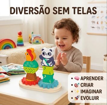 Hi Pando Educational Toy with Wooden Gears Stacking - ხის განსავითარებელი სათამაშო, 2 image