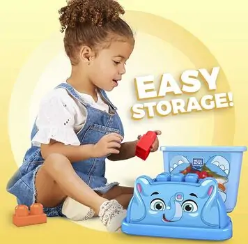 MEGA BLOKS Animal Bucket სათამაშო კონსტრუქტორი ცისფერი, 4 image