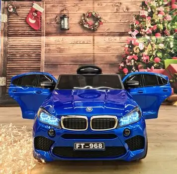 BMW X7 Jeep Blue  - ელექტრო მანქანა კაუჩუკის საბურავებით და ტყავის სავარძლით, 2 image