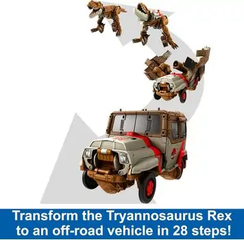 Jurassic World HPD38 Transforming Tyrannosaurus T Rex  to Off Road Truck - სათამაშო ტრანსოფრმერი დინოზავრი, 5 image