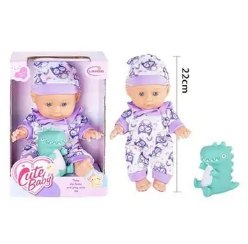 Cute Baby Doll With Little Dino - სათამაშო თოჯინა დინოზავრით, 2 image