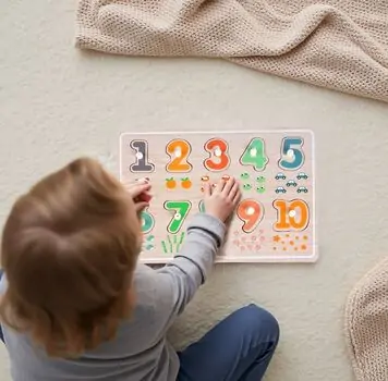 Tooky Toy Hi Pando Number Puzzle Set - ხის  განსავითარებელი სათამაშო ციფრების ფაზლი