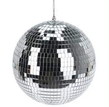 Large Silver Disco Christmas Ball Hanging Decoration 25 CM - ნაძვის ხის სათამაშო, 2 image
