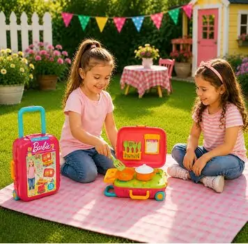 Dede 03478 BARBIE KITCHEN SET LUGGAGE სათამაშო სამზარეულოს აქსესუარები