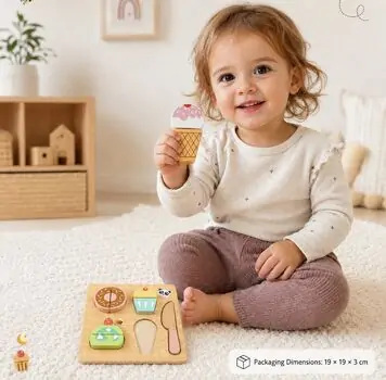Tooky Toy Cutting Dessert 10 PCS - ხის განსავითარებელი სათამაშო დასაჭრელი დესერტი