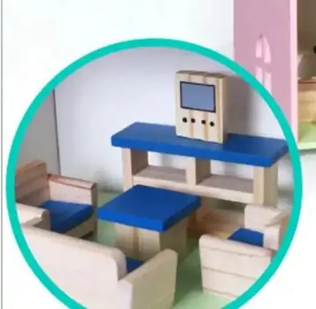 Wooden Doll House With Accsesoriess  - თოჯინის სახლი ავეჯით, 3 image
