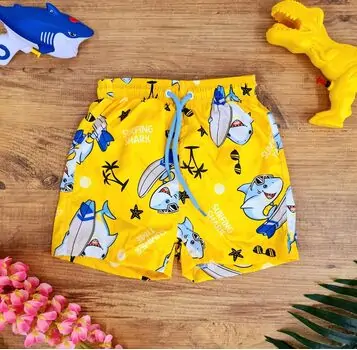 Summer Shorts Surfing Shark Yellow საზაფხულო შორტი
