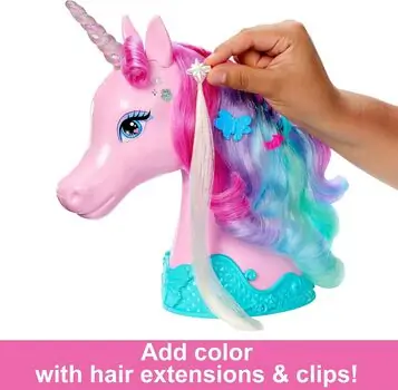 Barbie HMD83 Colorful Unicorn Hair Styling Head - სათამაშო უნიქორნი აქსესუარებით, 2 image