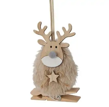 Deer Wooden Hanging Decoration - ხის ნაძვის ხის სათამაშო