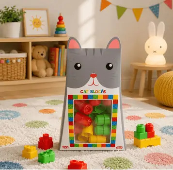 Mini Blocks in a Cat Box - ასაწყობი კუბიკები
