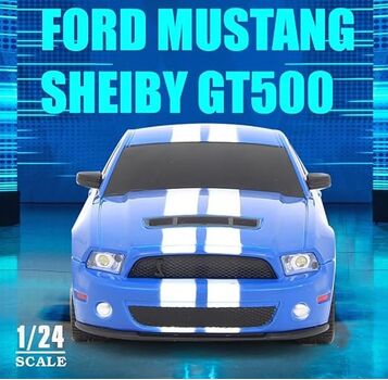 Remote Control Car Blue Ford Mustang GT500 - დისტანციურად მართვადი მუსტანგის სათამაშო მანქანა, 7 image
