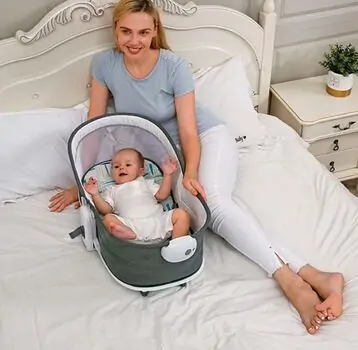 Cangaroo Abba Green 6in1 Multi-Function Bassinet, Bouncer and Rocker მრავალფუნქციური ელექტრო შეზლონგი [CLONE], 9 image
