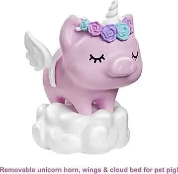 BARBIE Extra Doll With Unicorn-Pig მოდური სათამაშო თოჯინა აქსესუარებით, 5 image