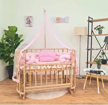 Heyner Papatya Natural Wood Organic Sleep Pink ახალშობილის საწოლი