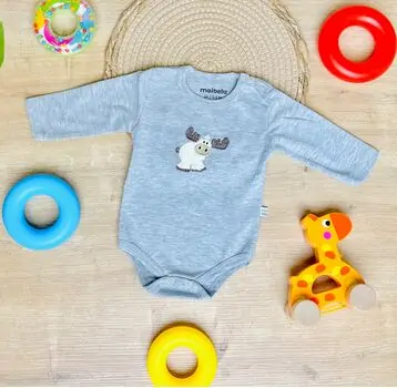 Maibella Bodysuit Deer Grey ჩვილის ბოდე