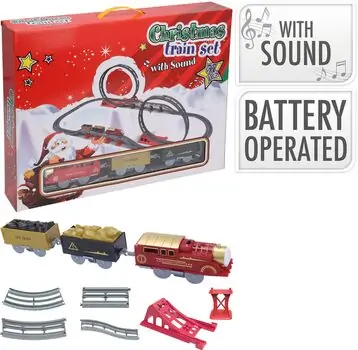 Christmas Train Set 54 Pcs საახალწლო მატარებელი ხმით