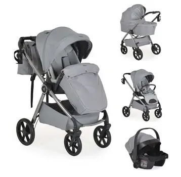 Cangaroo Baby Stroller 4 in 1 Unique Cloud Silver - ეტლის კომპლექტი