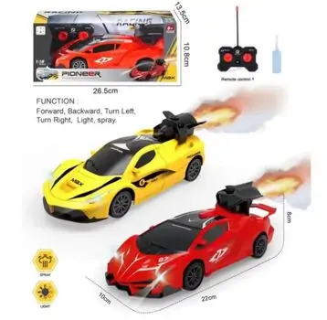 Remote Control Car With Light And Spray - სათამაშო მანქანა დისტანციური მართვით