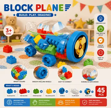 Cute Plane Mini Block Set - ასაწყობი კუბიკები